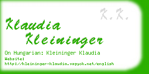 klaudia kleininger business card